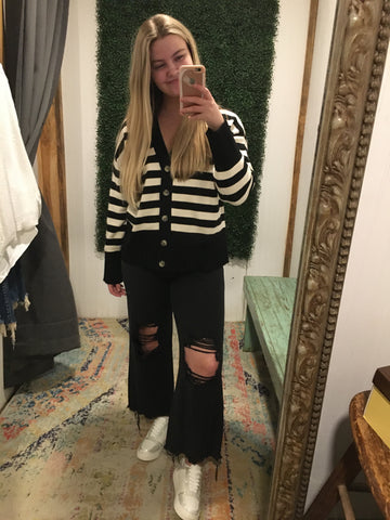 Black & White Stripe Cardigan