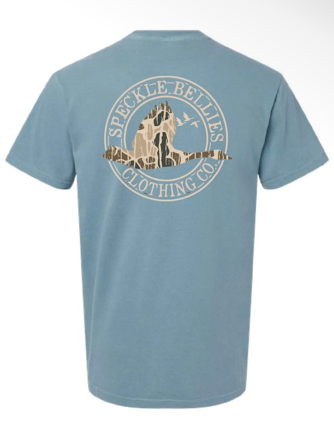 Sheddin Camo Circle Ice Blue Comfort Colors Tshirt