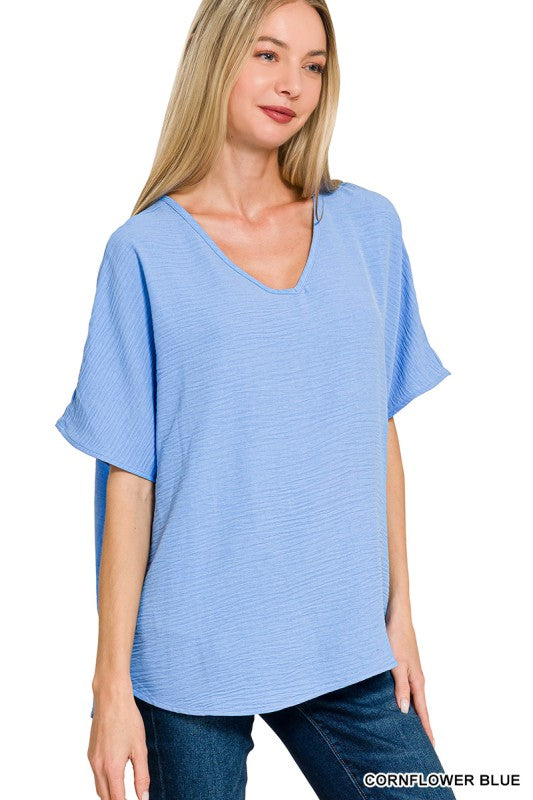 Powder Blue Airflow Vneck Top