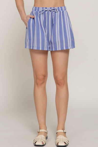 Stripe Detail Linen Shorts