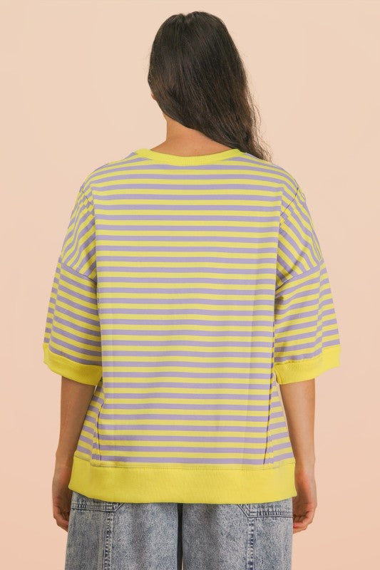 Lavender & Lemon Stripe Short Set