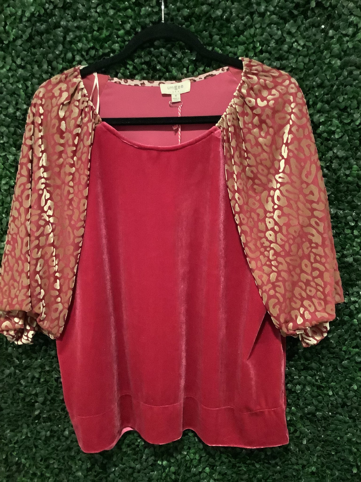 Pink Leopard 3/4 Sleeve Top