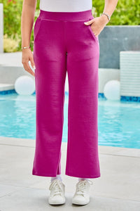 Magenta Modal Wide Leg Pants - Plus