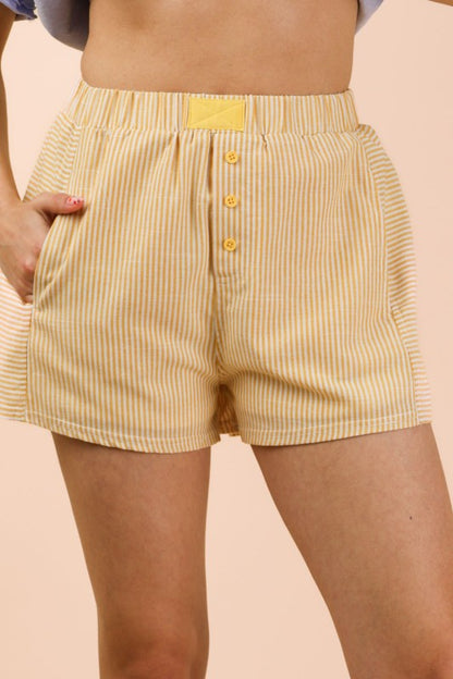Yellow Stripe Boxer Shorts