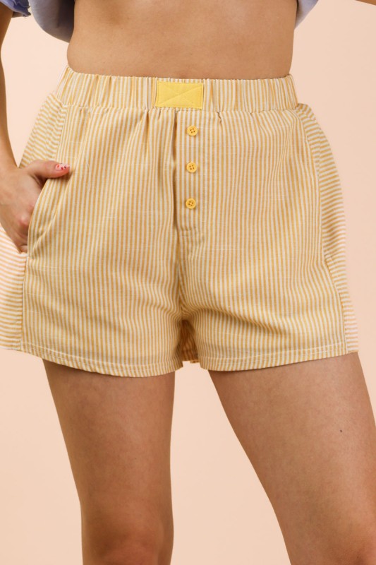 Yellow Stripe Boxer Shorts