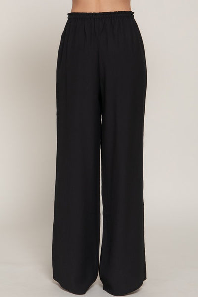 Elastic Waist Flowy Pants