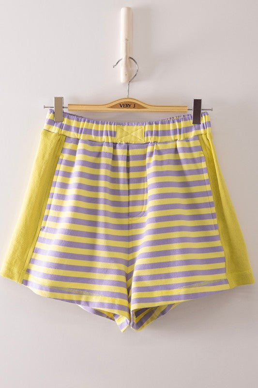 Lavender & Lemon Stripe Short Set