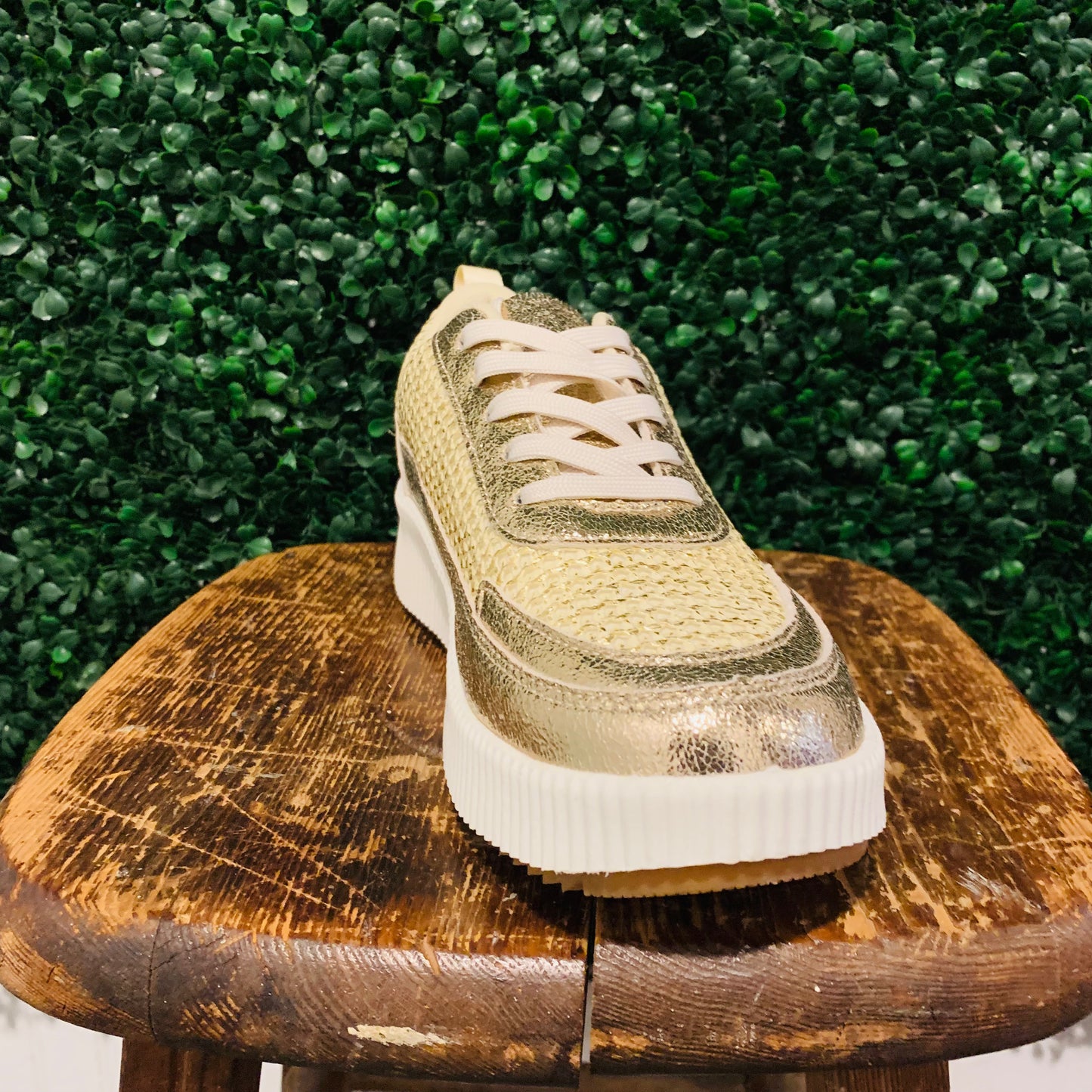 Gold Crochet Sneakers