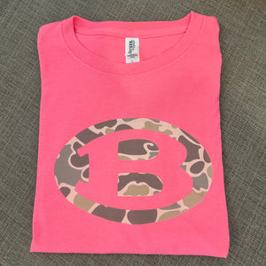 Neon Pink Short Sleeve Jerzees Camo B Tshirt