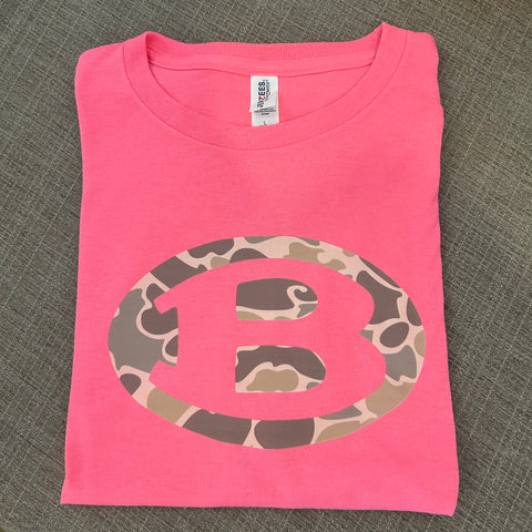 Neon Pink Short Sleeve Jerzees Camo B Tshirt