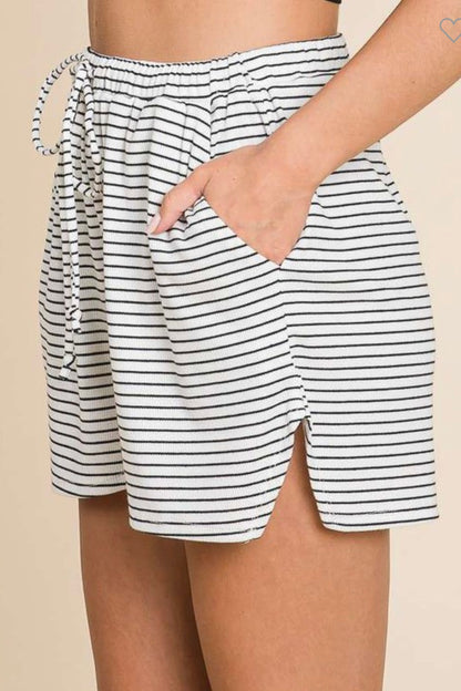 Black Stripe Shorts