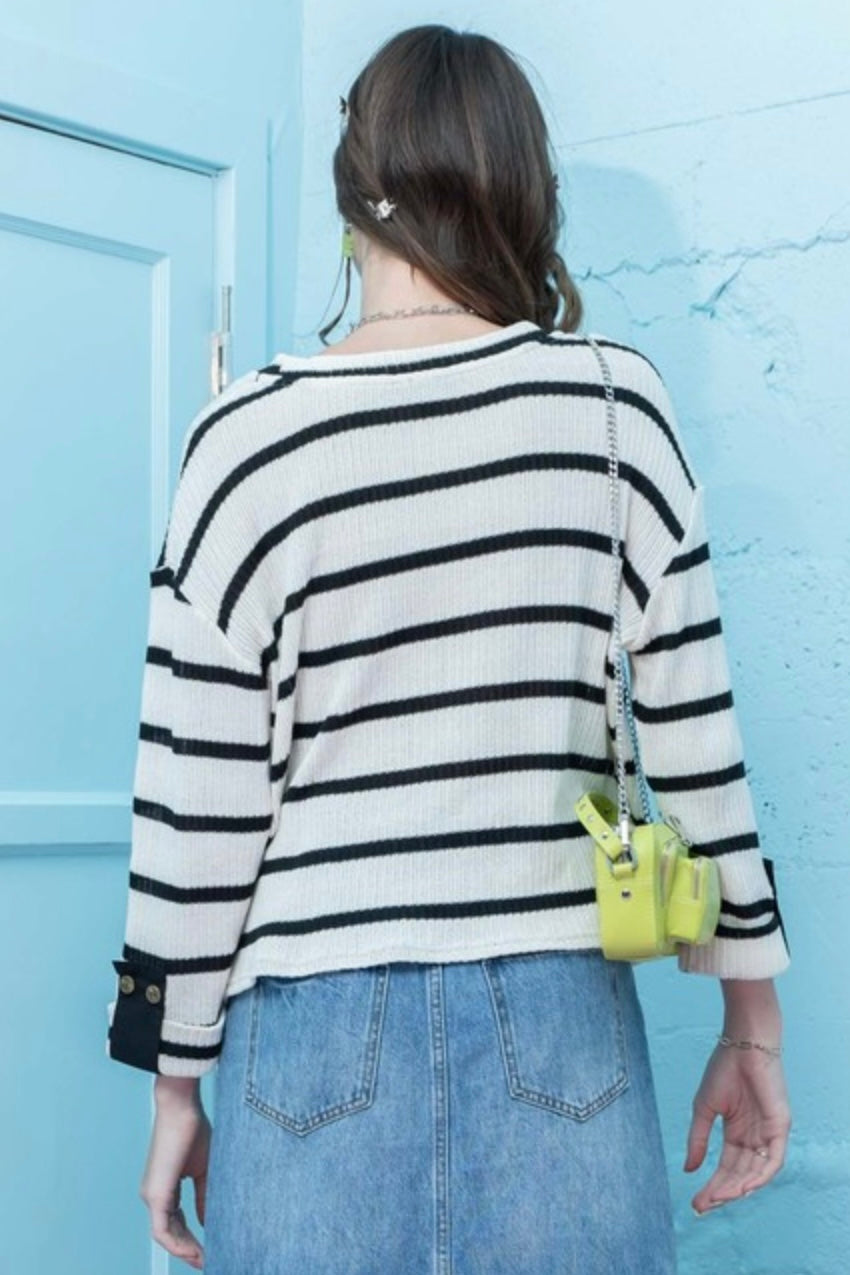Black & White Stripe Top