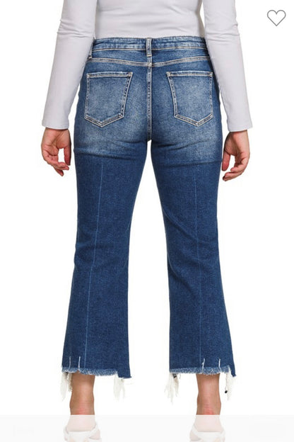 Dark Denim Kick Flare Jeans -  Plus