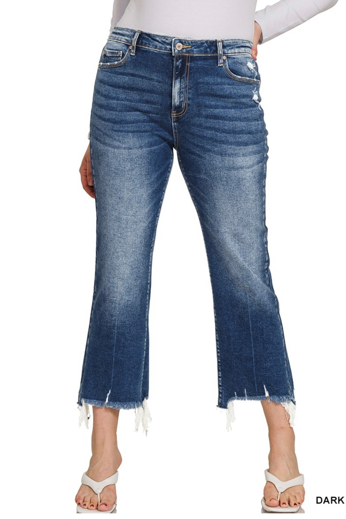 Dark Denim Kick Flare Jeans -  Plus