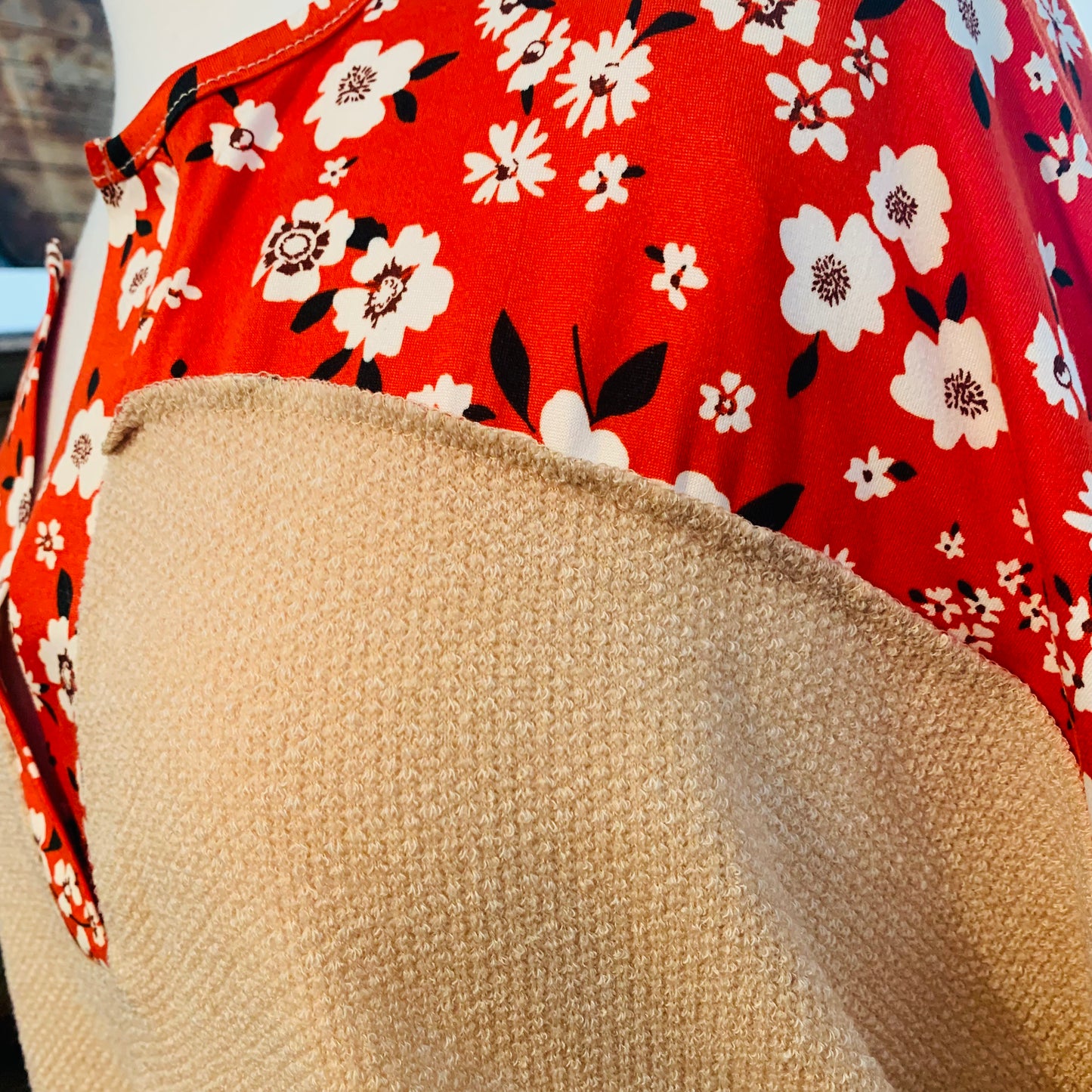 Rust Floral & Plaid Oatmeal Top