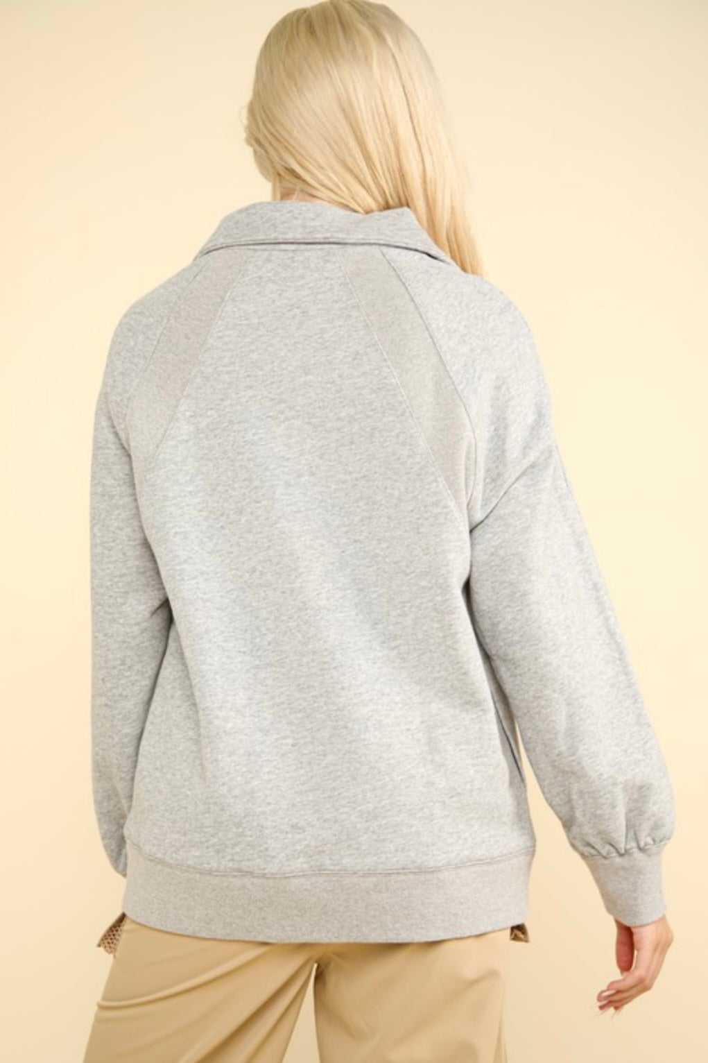 Heather Gray Half Zip Top - Plus