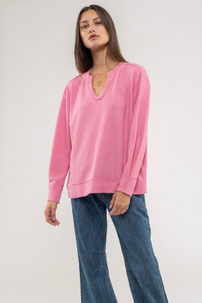 Pink Rib Knit Top