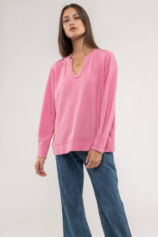Pink Rib Knit Top