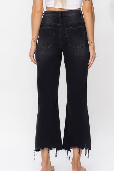 Black Vervet Vintage Crop Flare Jeans