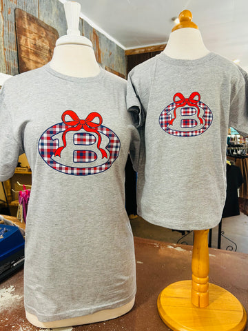 Plaid Belmont B Logo - Gildan Softstyle Short Sleeve
