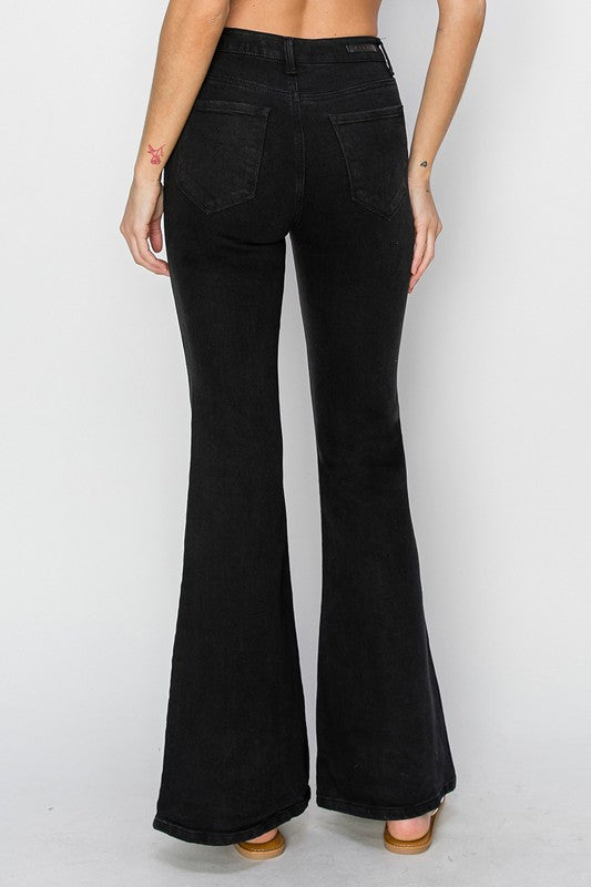 Black High Rise Flare Jeans