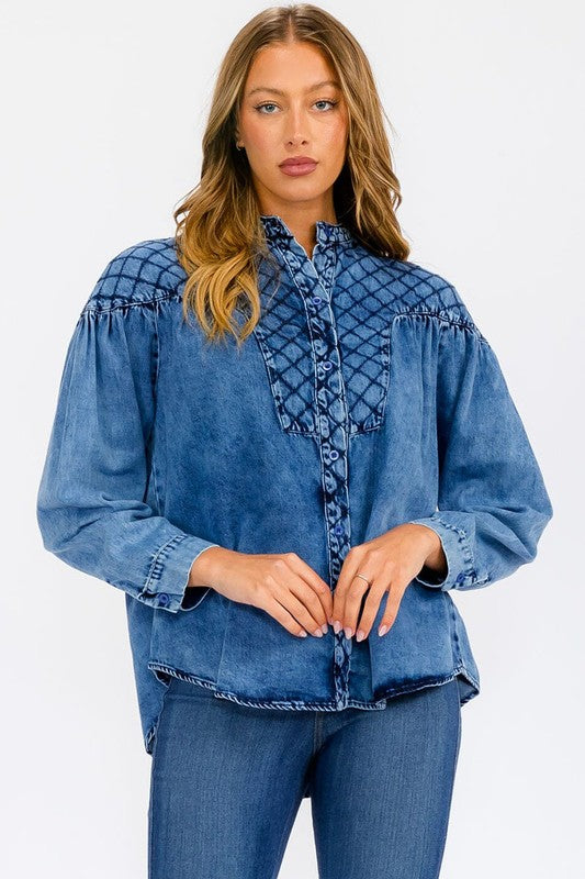 Denim Button Up Top