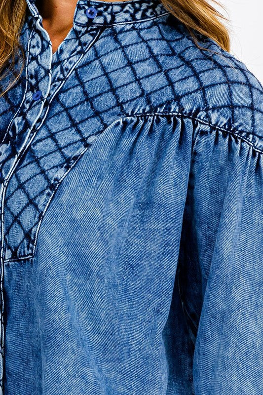 Denim Button Up Top