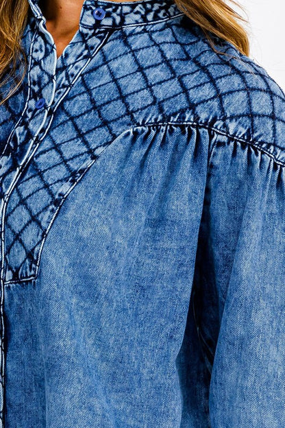 Denim Button Up Top