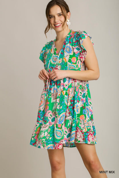 Mint Mix Paisley Dress