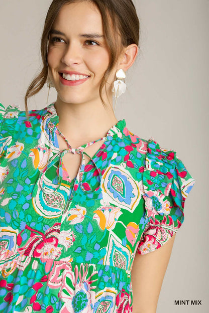 Mint Mix Paisley Dress
