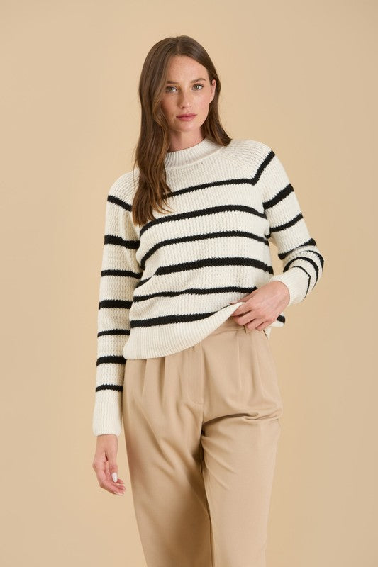Cream & Black Stripe Sweater