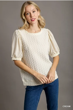 Cream Textured Top