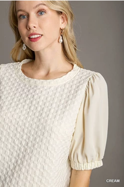 Cream Textured Top