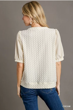 Cream Textured Top