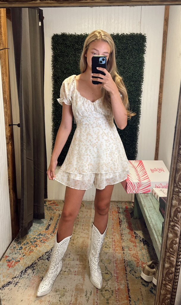 Ivory Floral Romper