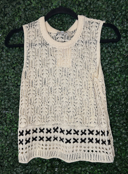 Cream Knit Tank Top