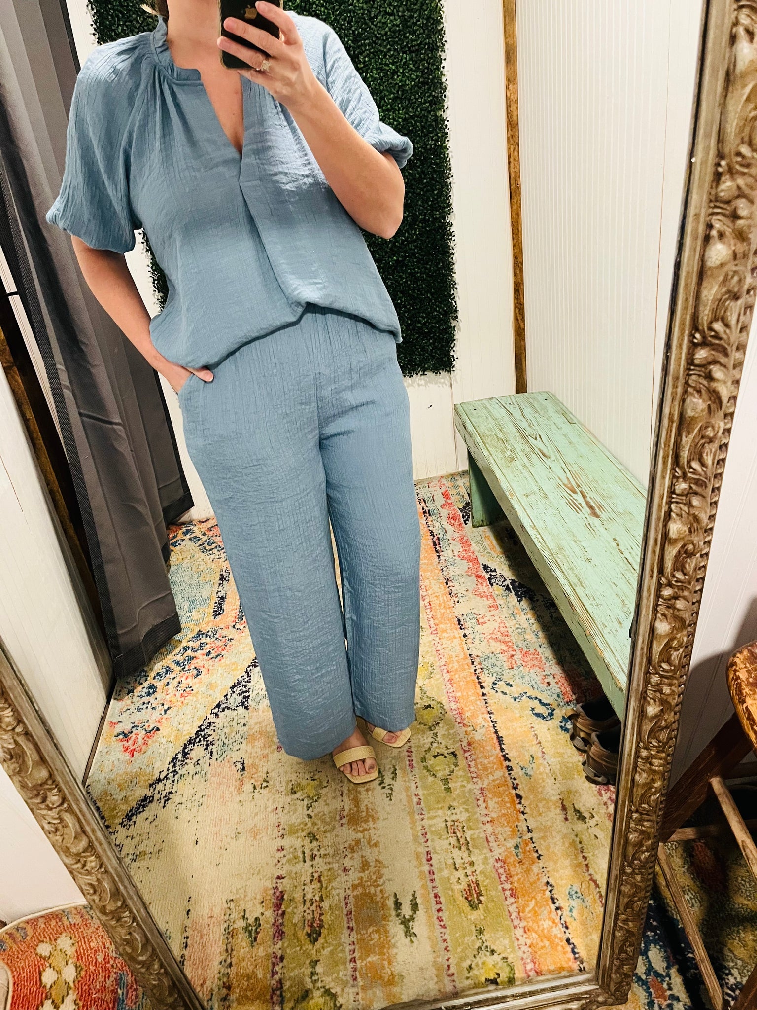 Dusty Blue Pants Set