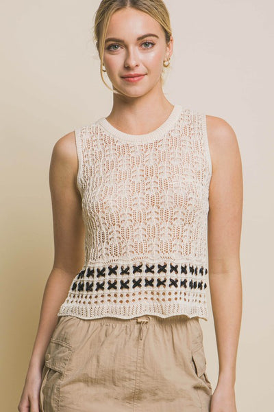 Cream Knit Tank Top