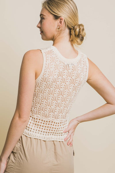 Cream Knit Tank Top