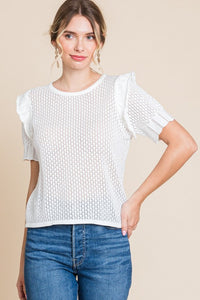 Ivory Textured Knit Top