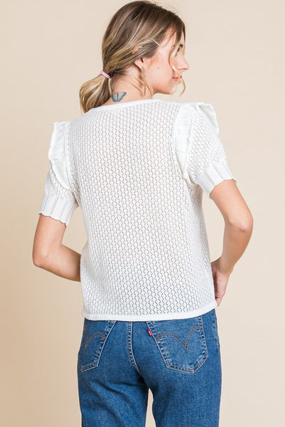 Ivory Textured Knit Top