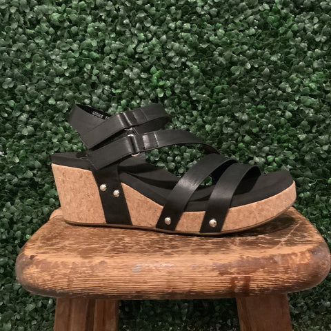 Black Giggle Wedges by Corkys