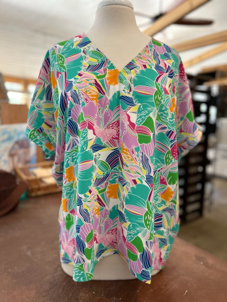 Mint Vneck Boxy Top