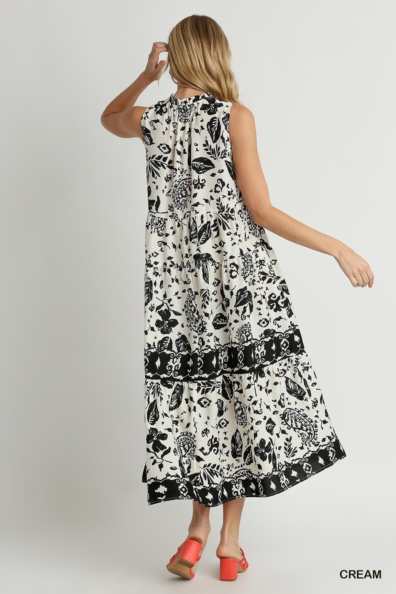 Black Floral Midi Dress