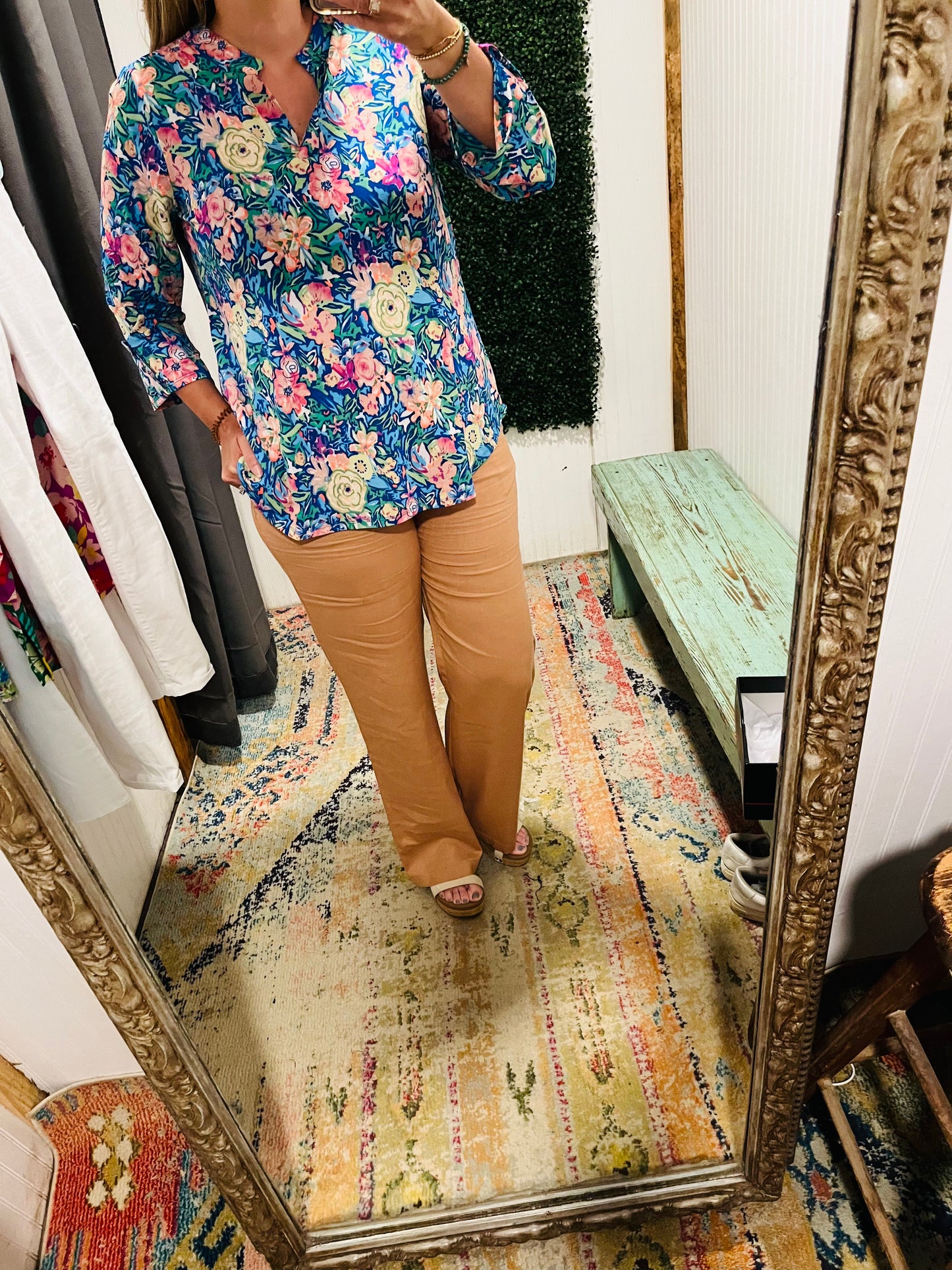 Royal Multi 3/4 Sleeve Top