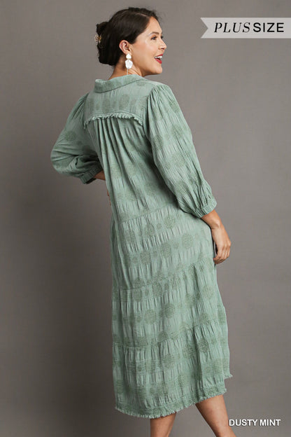 Dusty Mint Midi Dress - Plus