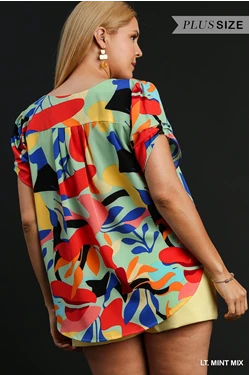 Mint Pattern Top - Plus