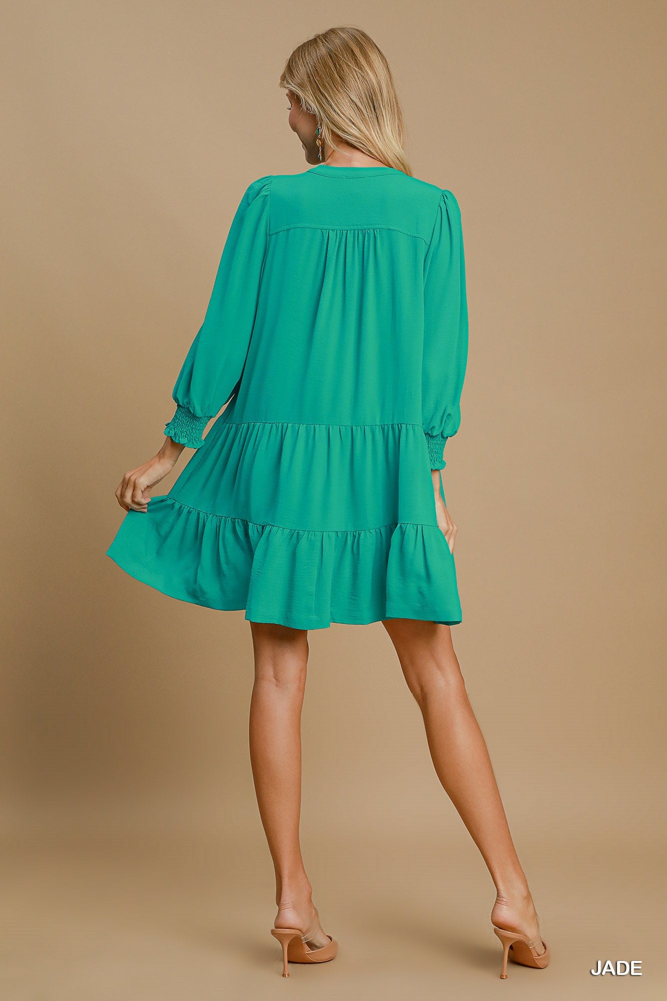 Jade Vneck Tiered Dress