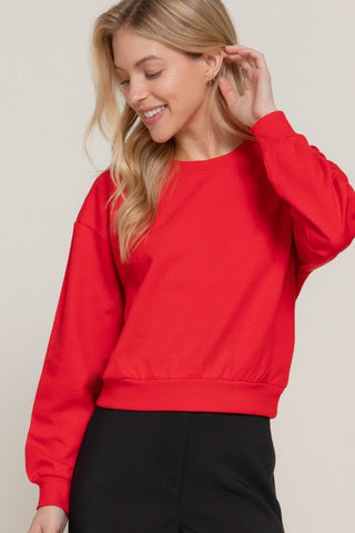 Red Cropped Sweatshirt