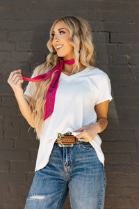 Rib Knit Short Sleeve Top